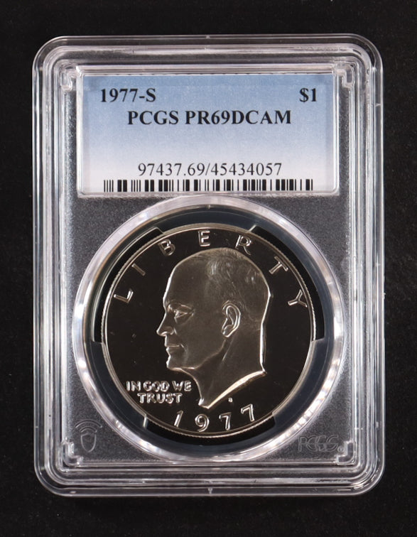 1977-S Eisenhower Silver $1 Dollar - Deep Cameo Proof (PCGS PR69DCAM)