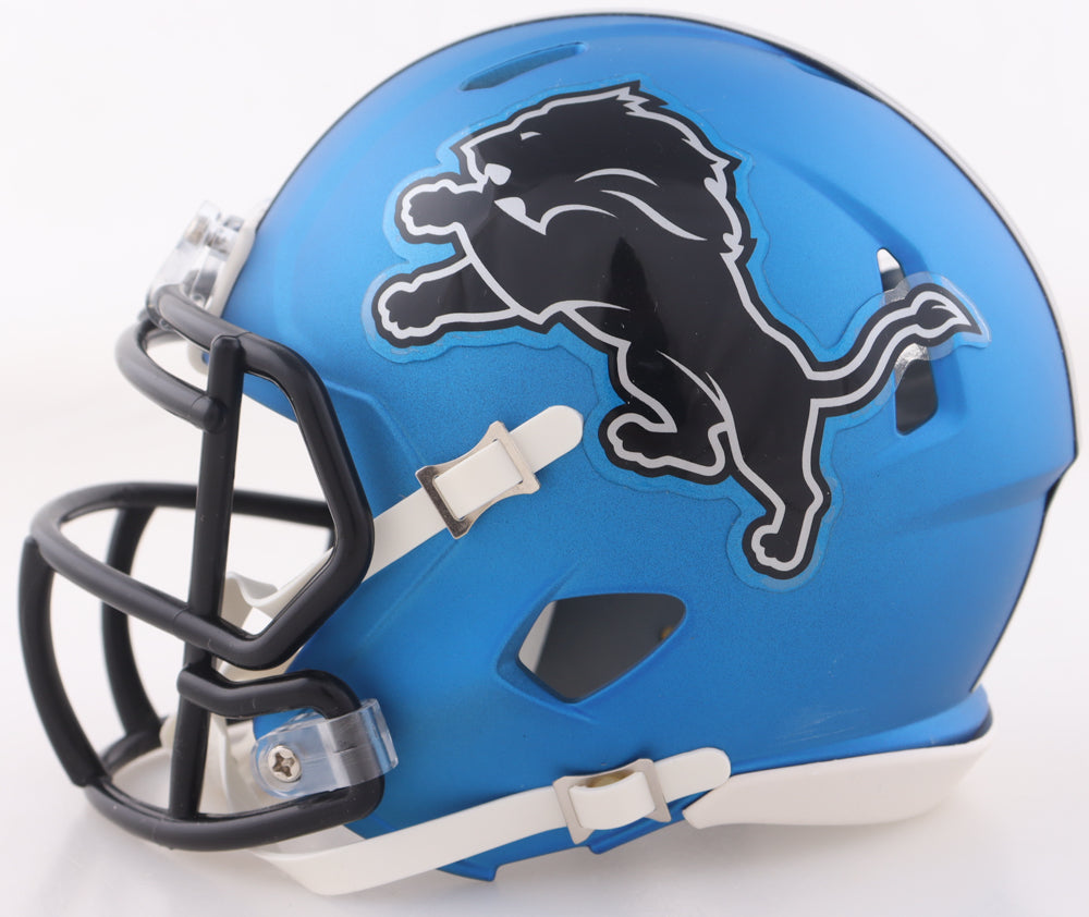David Montgomery Signed Lions Speed Mini Helmet (Beckett)