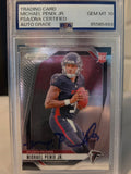 Michael Penix Jr Panini Prizm rookie card on-card autograph PSA/DNA Cert, PSA Gem Mint 10