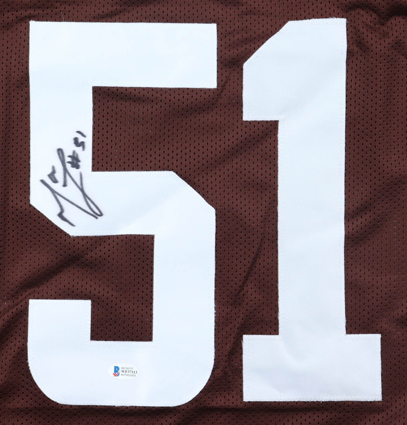 Mack Wilson Sr. Signed Jersey (Beckett)