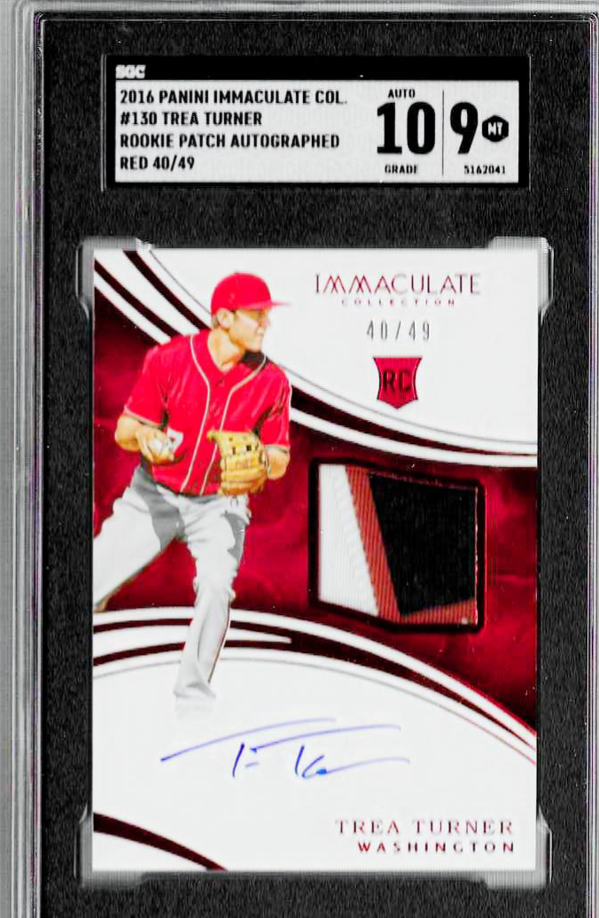 Trea Turner 2016 Panini Rookie Patch and Autograph
