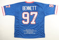 Cornelius Bennett Signed Career Highlight Stat Jersey (JSA)