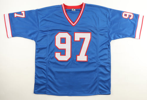 Cornelius Bennett Signed Career Highlight Stat Jersey (JSA)