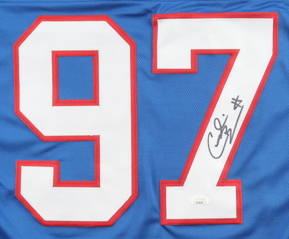 Cornelius Bennett Signed Career Highlight Stat Jersey (JSA)