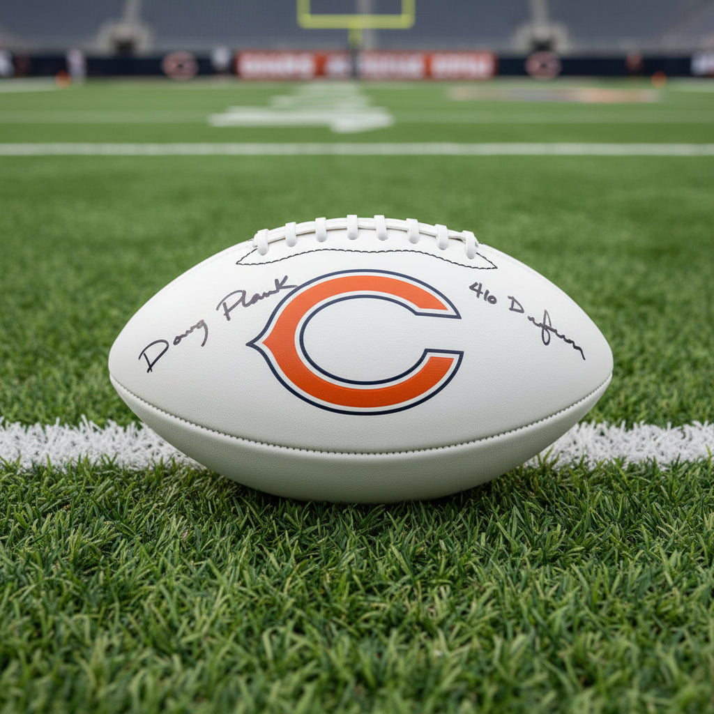 Doug Plank Customized Chicago Bears Full-Size Football (Schwartz)
