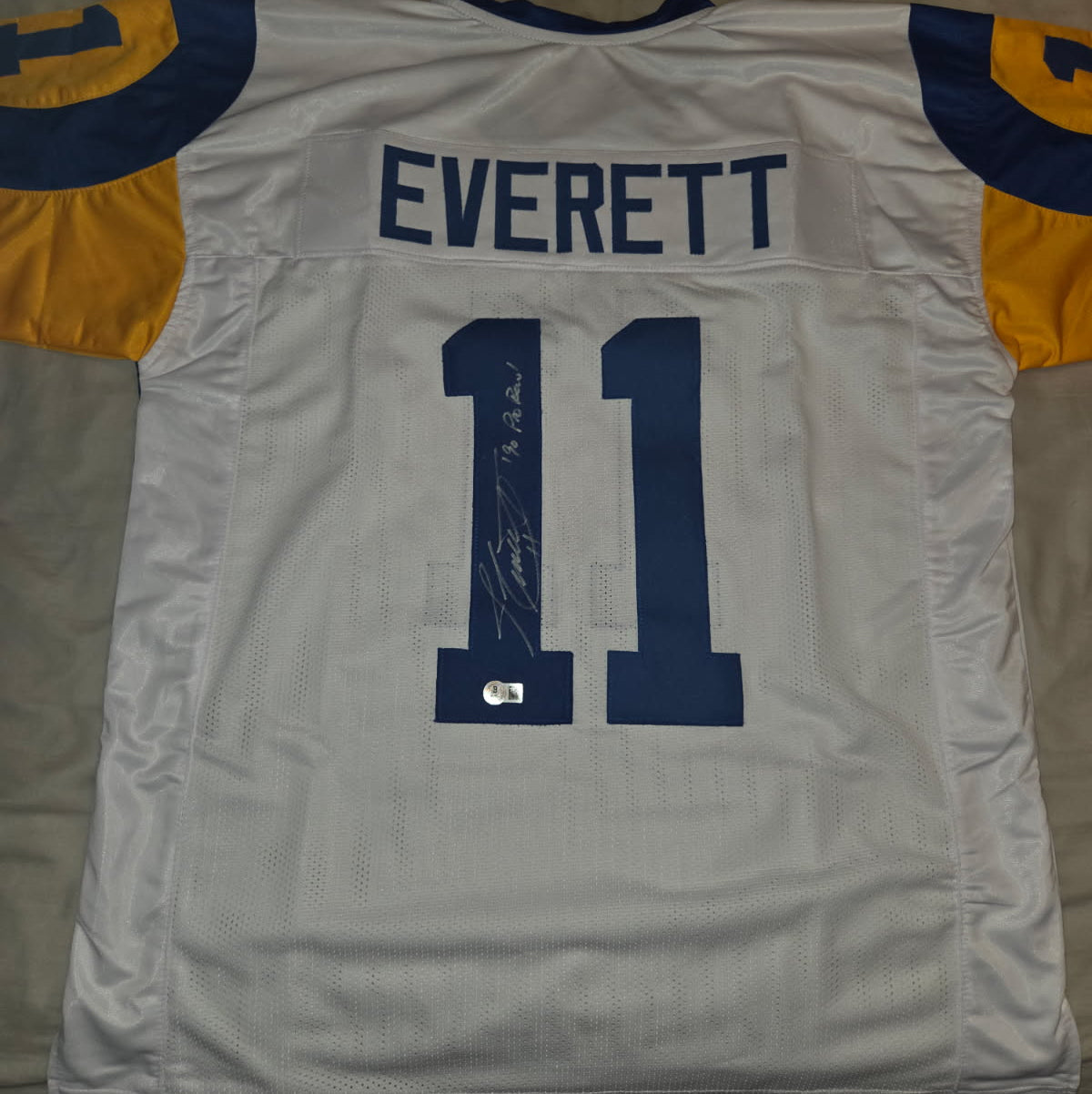 Jim Everett Signed rams Jersey beckett witnessed