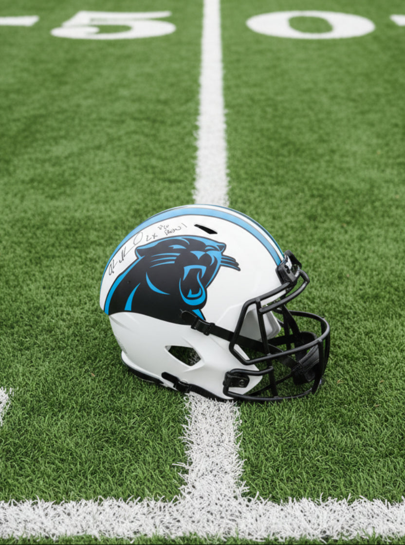 Muhsin Muhammad Signed Panthers Full-Size Speed Helmet (Schwartz)
