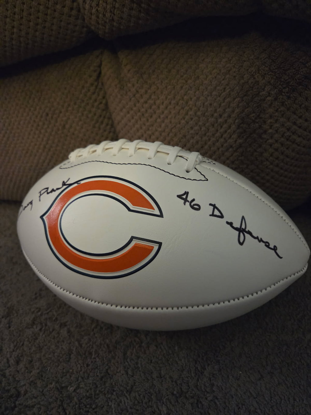 Doug Plank Customized Chicago Bears Full-Size Football (Schwartz)