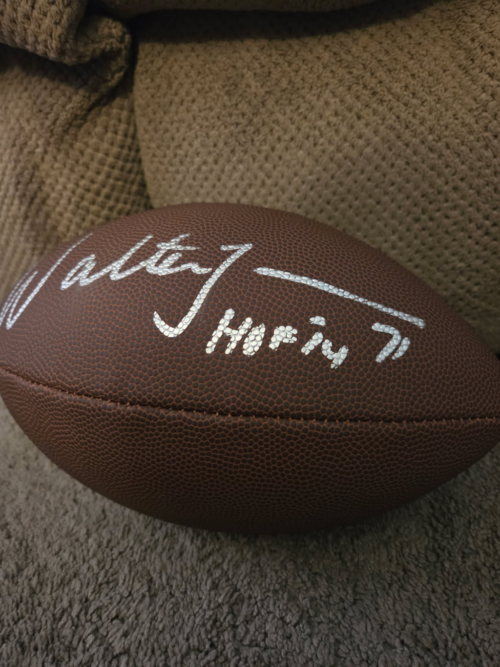 Walter Jones Autographed Full-Size Football (Schwartz)