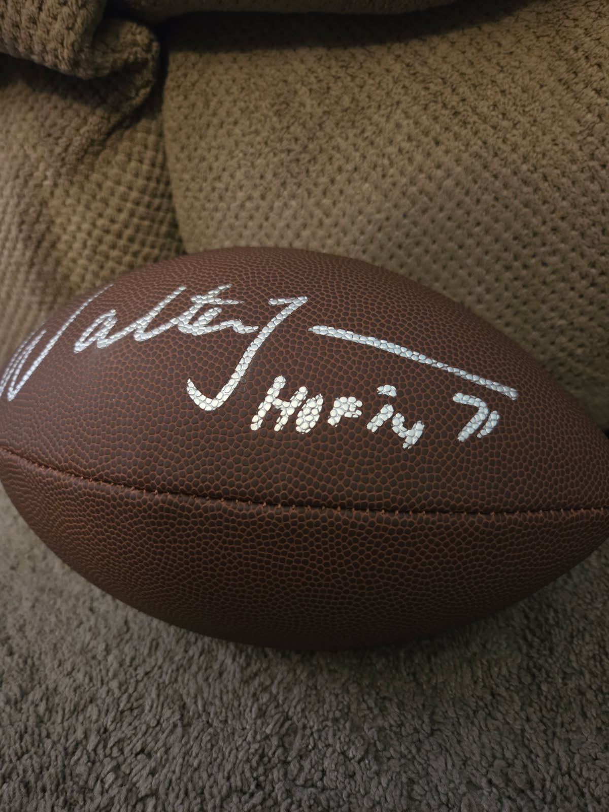 Walter Jones Autographed Full-Size Football (Schwartz)