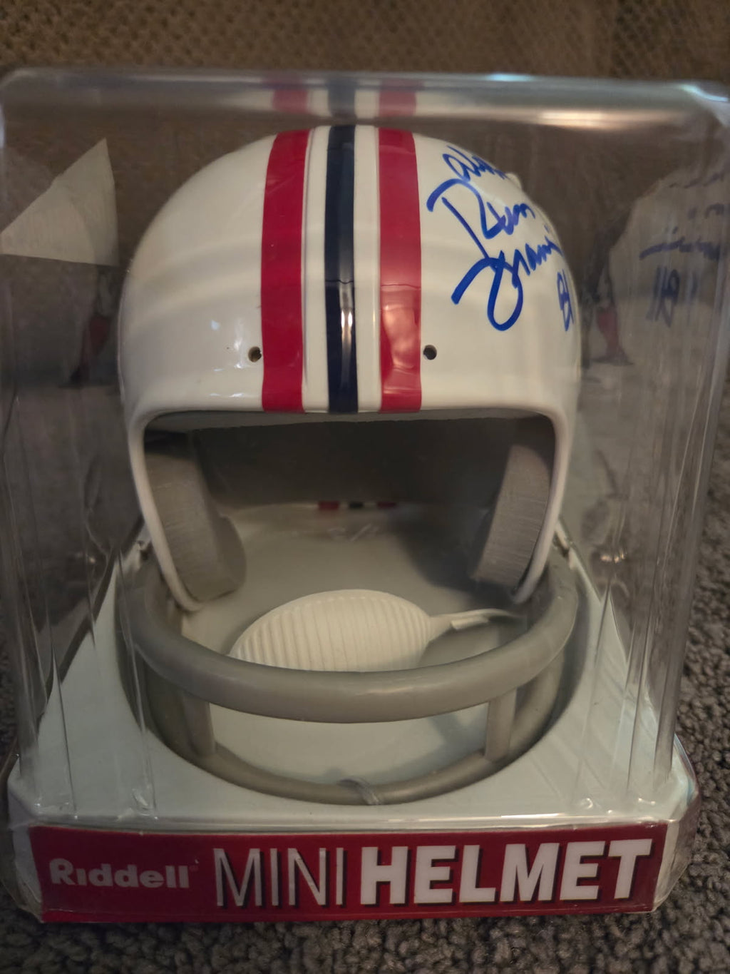 Russ Francis Autographed Mini Helmet Throwback (Schwartz)