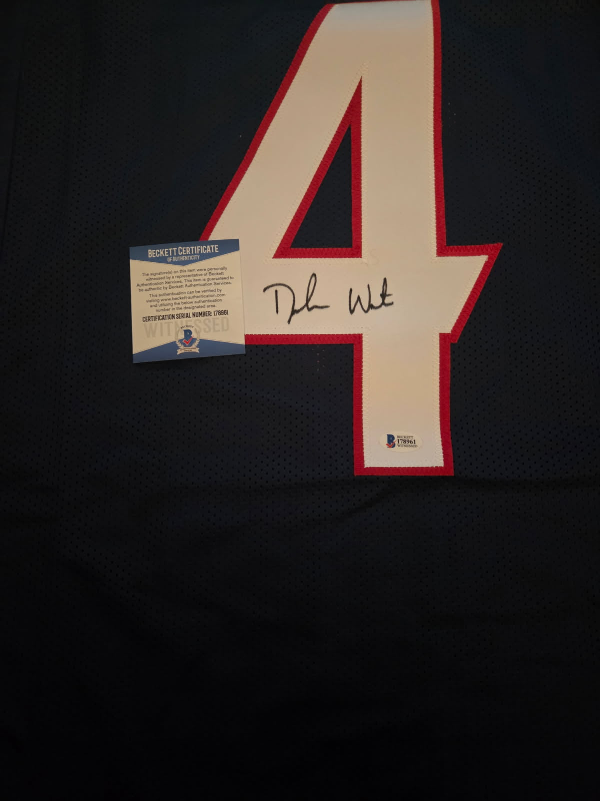 Deshaun Watson Signed Jersey (Beckett Witnessed)