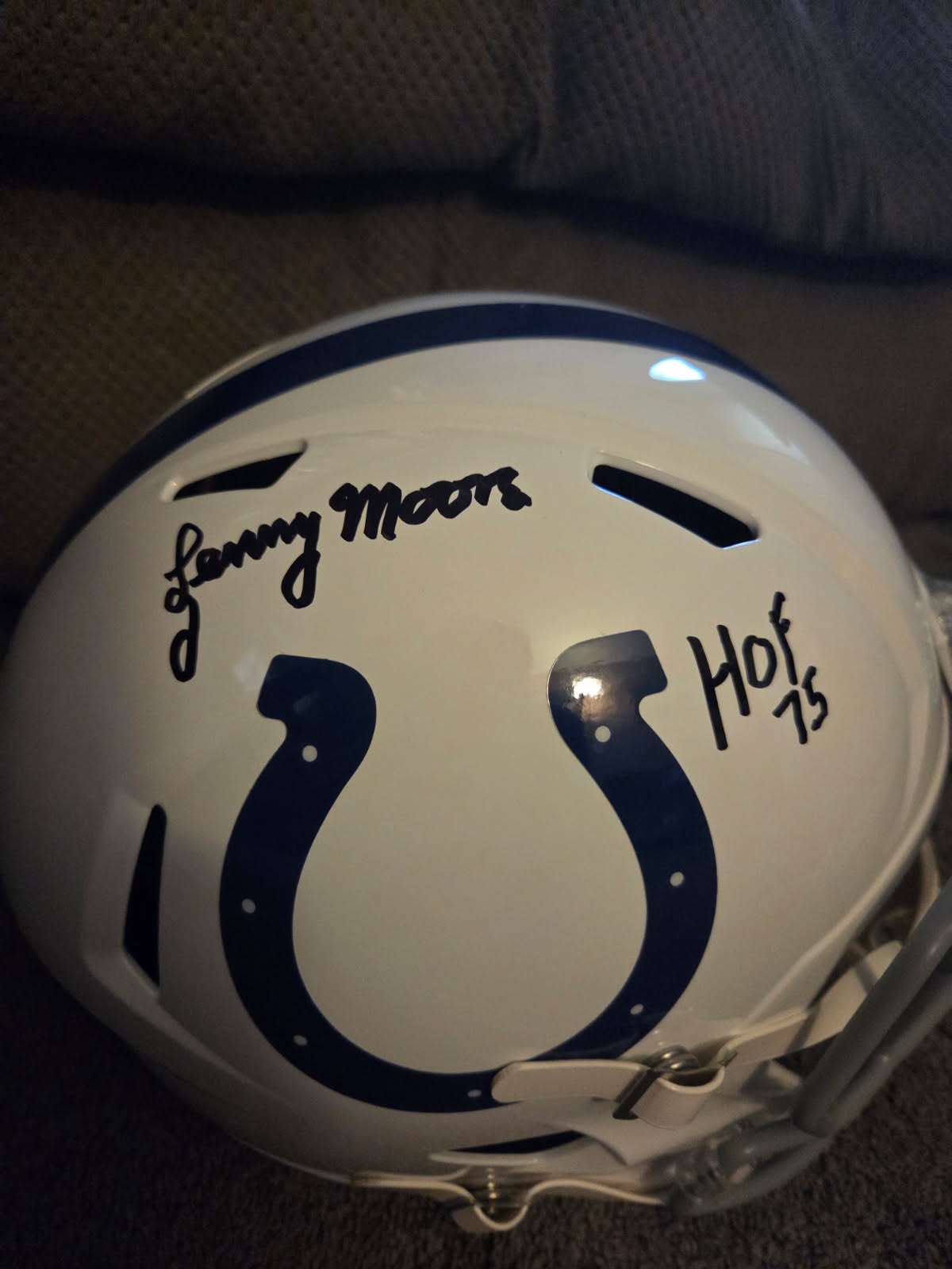 Lenny Moore Signed Colts Full-Size Speed Helmet (Schwartz)