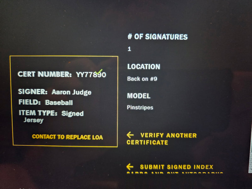 Aaron Judge Autographed Authentic New York Yankee Jersey (JSA)