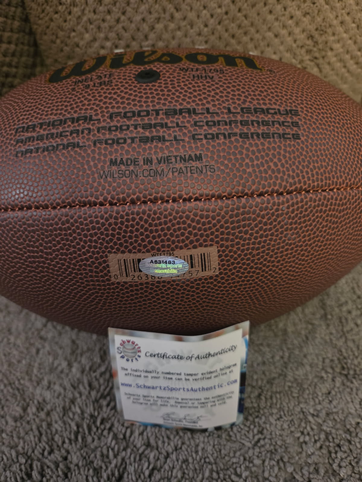 Willie Gault Autographed Full-Size Football (Schwartz)