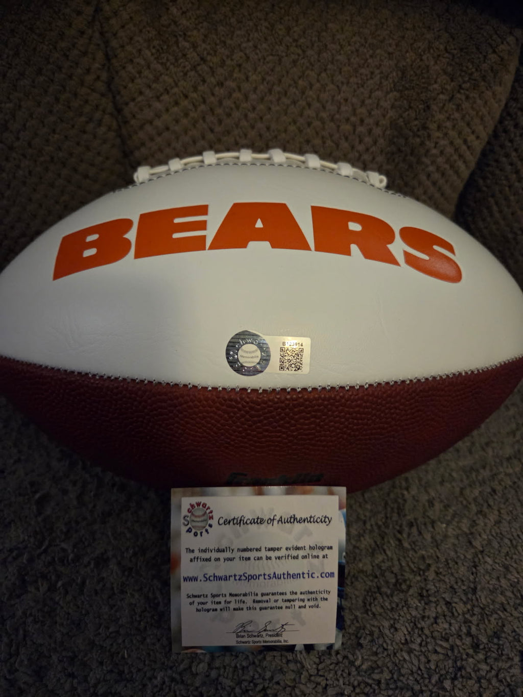 Doug Plank Customized Chicago Bears Full-Size Football (Schwartz)
