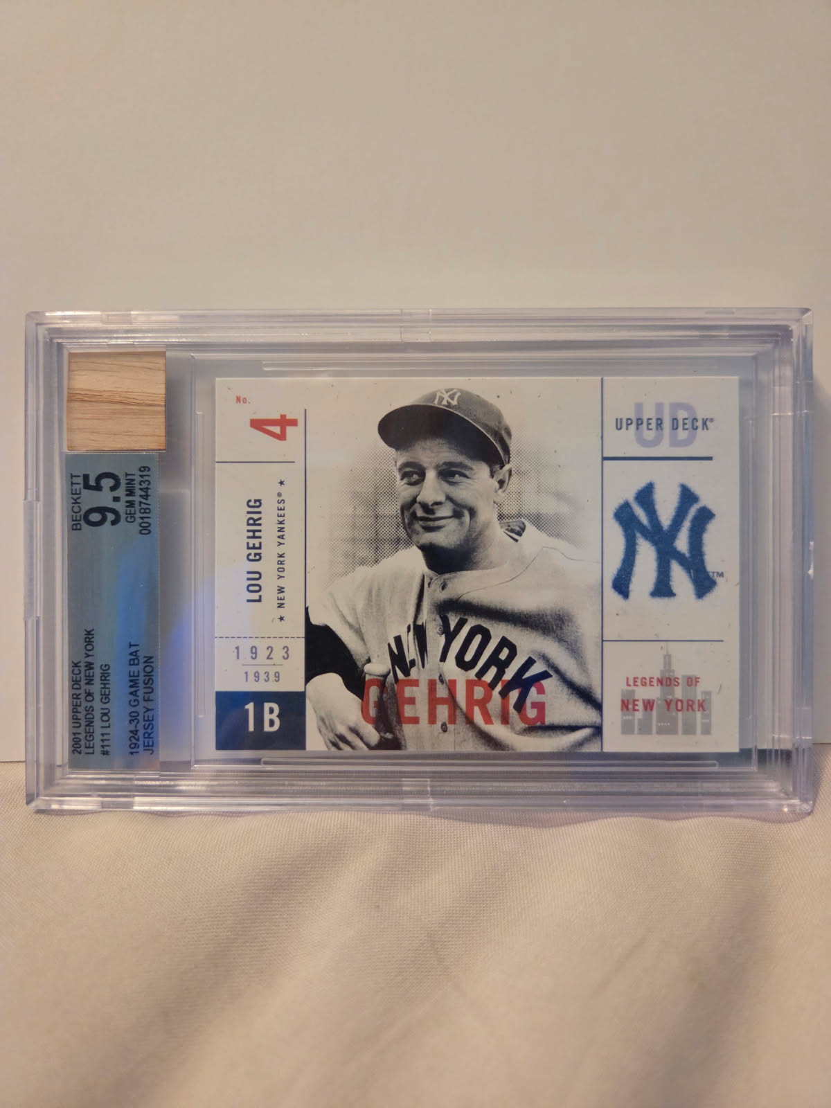 Lou Gehrig 2001 Upper Deck Legends of New York 1924-30 Game Bat