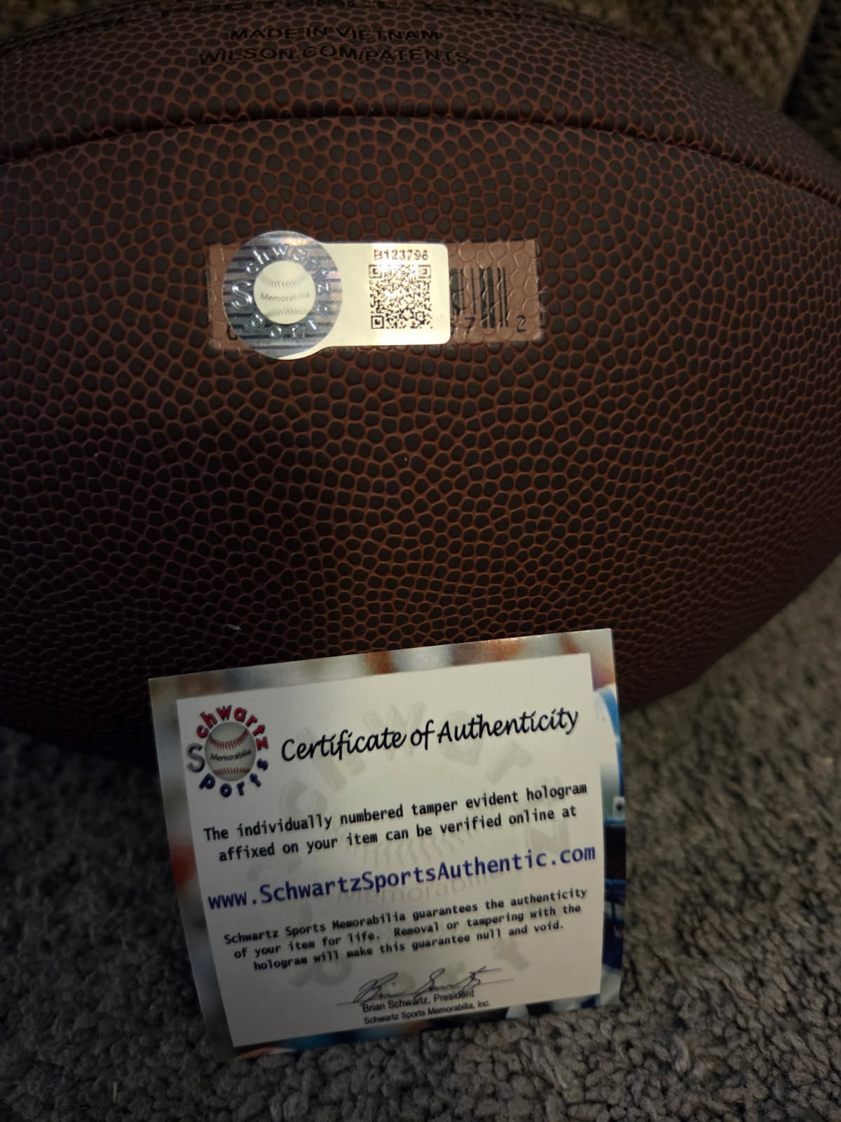 Dermontti Dawson Autographed Full-Size Football (Schwartz)