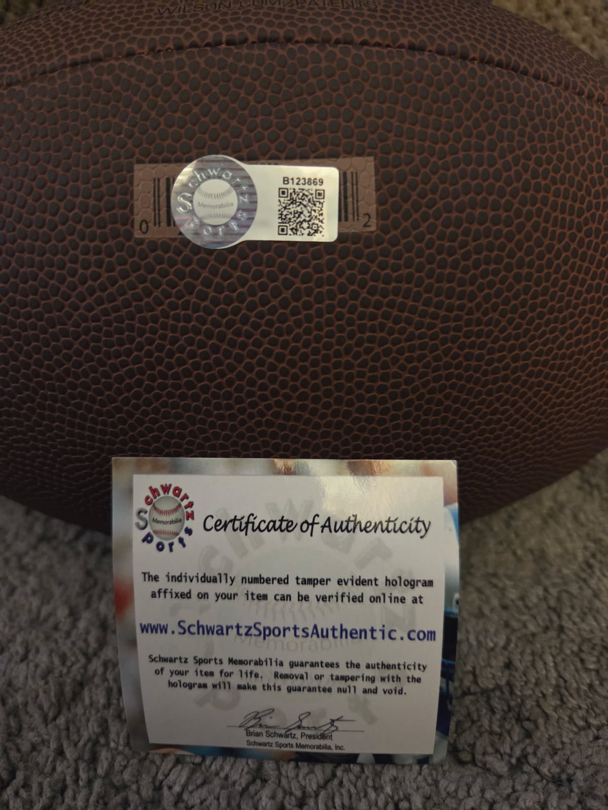 Walter Jones Autographed Full-Size Football (Schwartz)