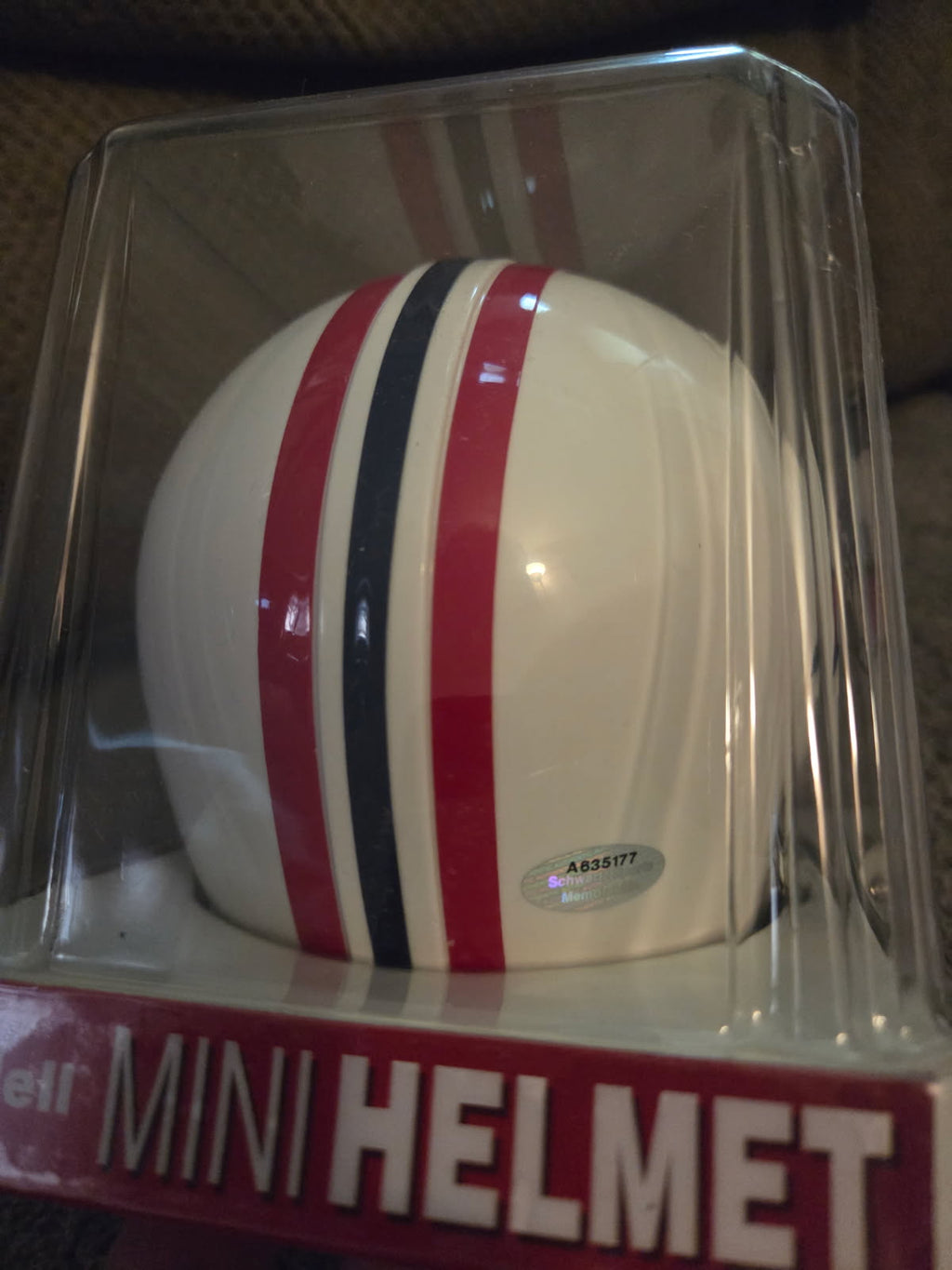 Russ Francis Autographed Mini Helmet Throwback (Schwartz)
