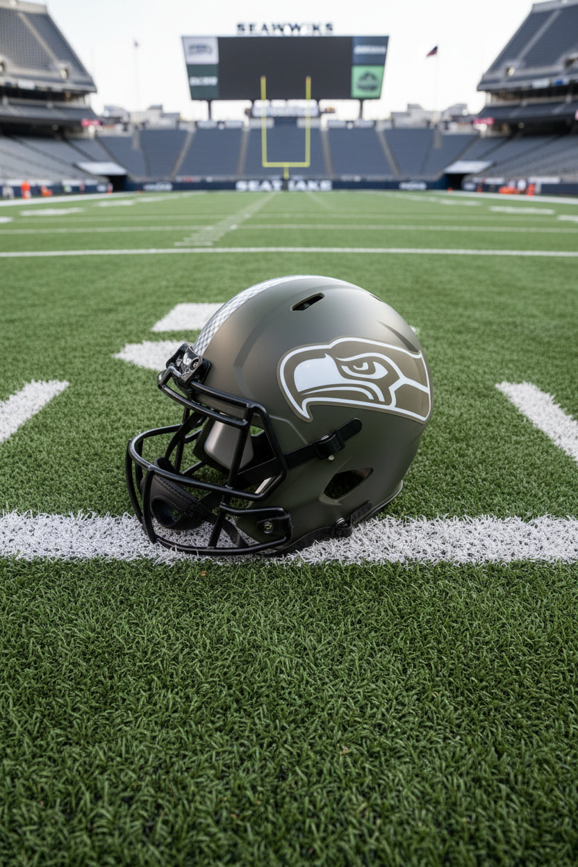 Steve Largent Signed Seahawks Full-Size Salute to Service Speed Helmet (Schwartz)
