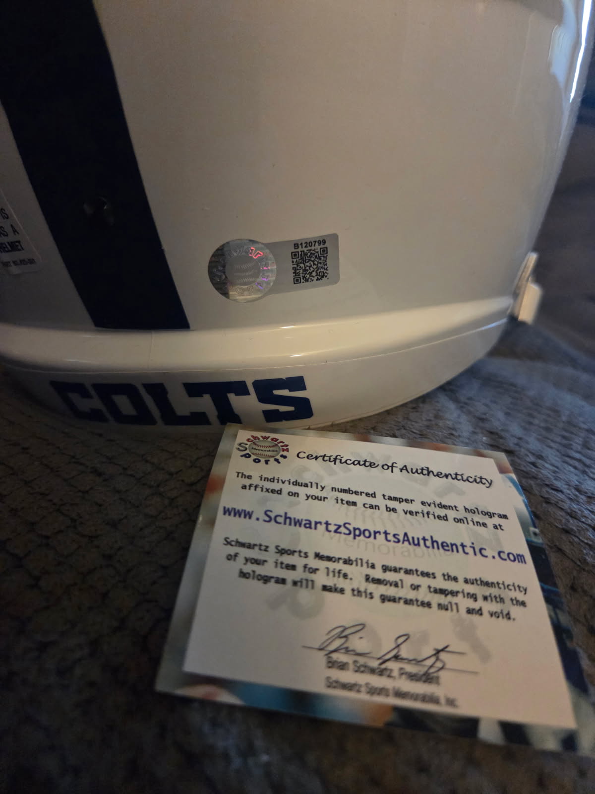 Lenny Moore Signed Colts Full-Size Speed Helmet (Schwartz)