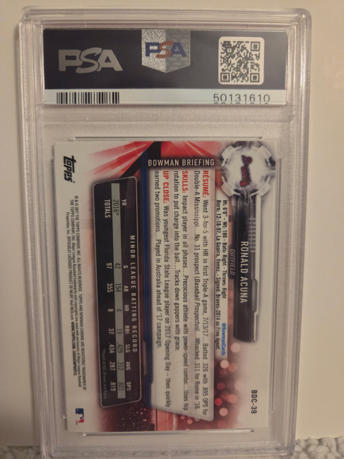 Ronald Acuna Jr. 2017 Bowman Draft Chrome